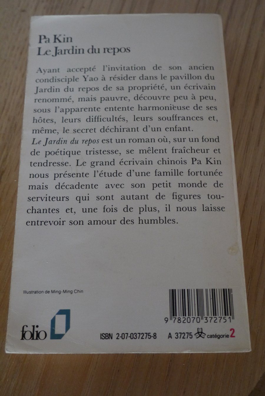 Le jardin du repos - Pa Kin - Le refuge des livres