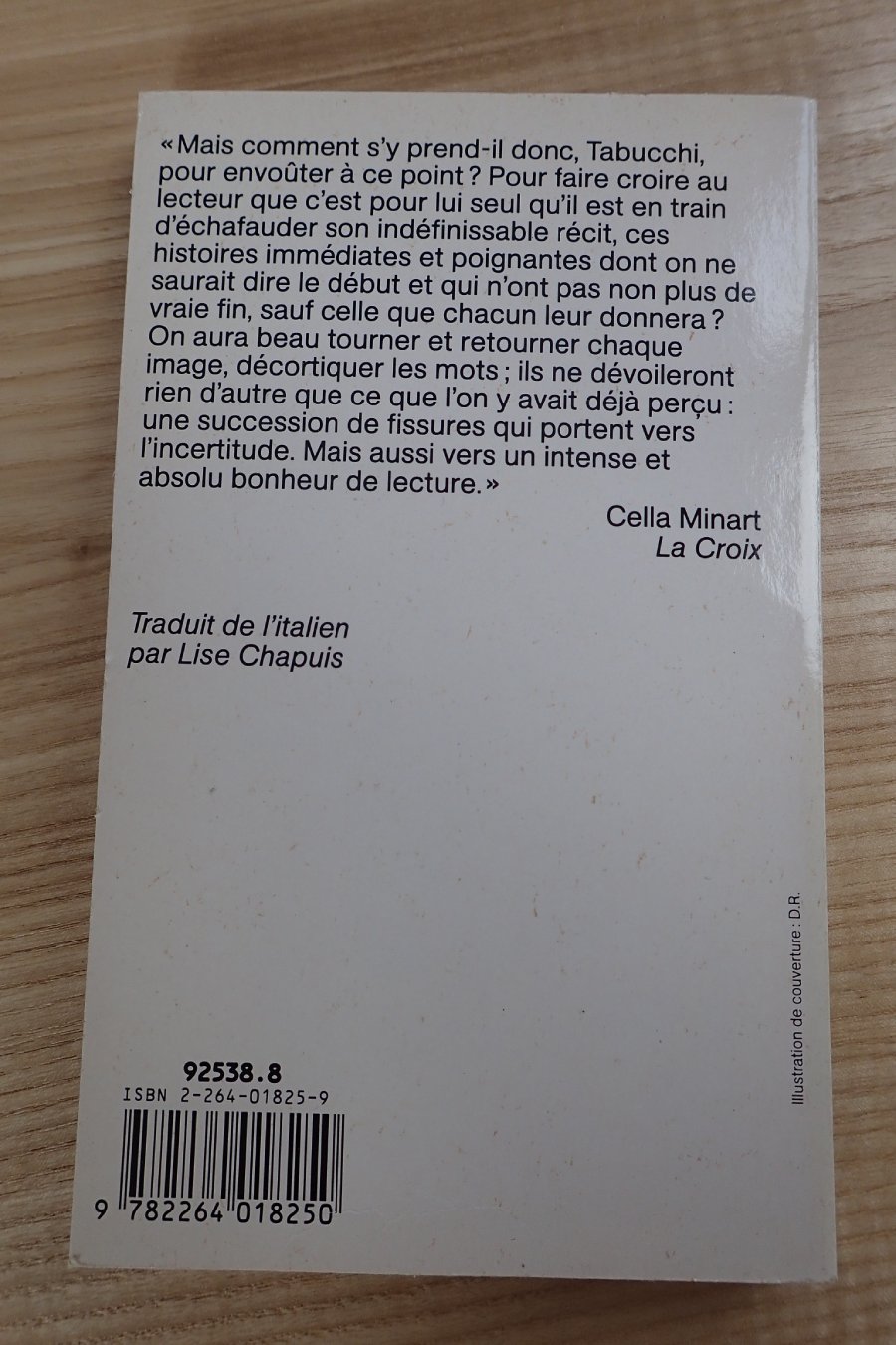 L'ange noir - Antonio Tabucchi- Le refuge des livres