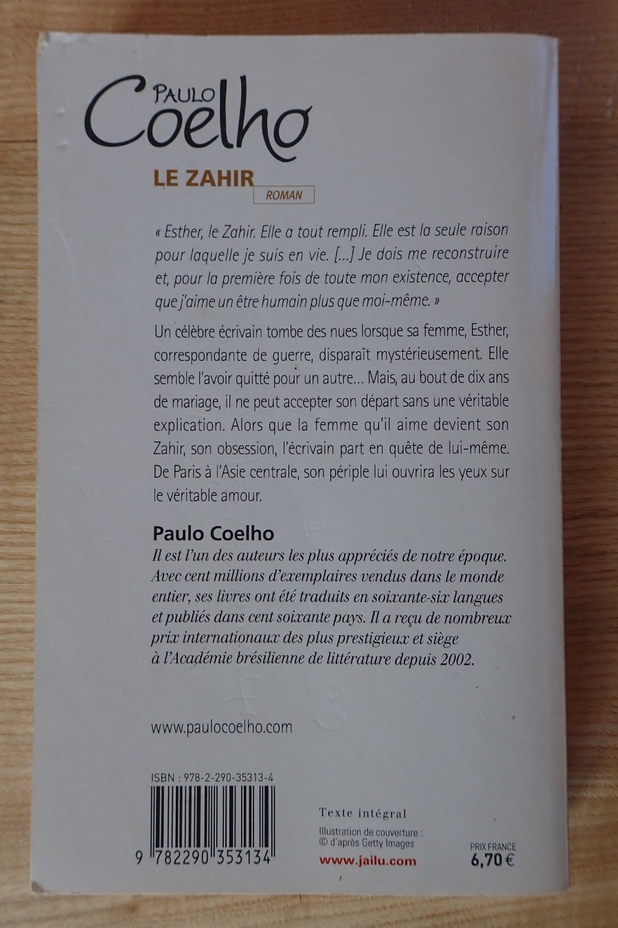 Le Zahir - Paulo Coelho - Le refuge des livres