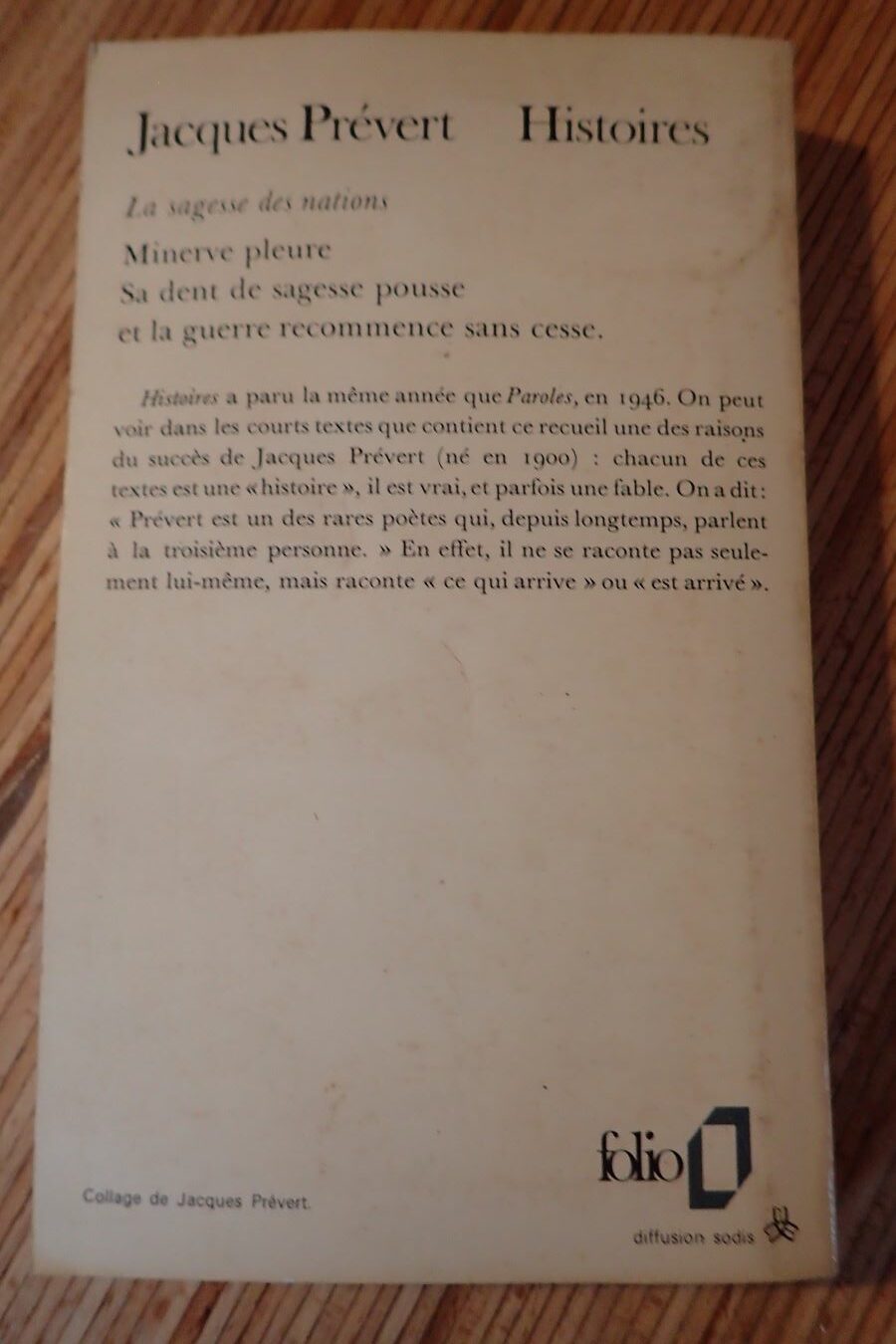 Histoires - Jacques Prévert - Le refuge des livres - Livres d'occasion