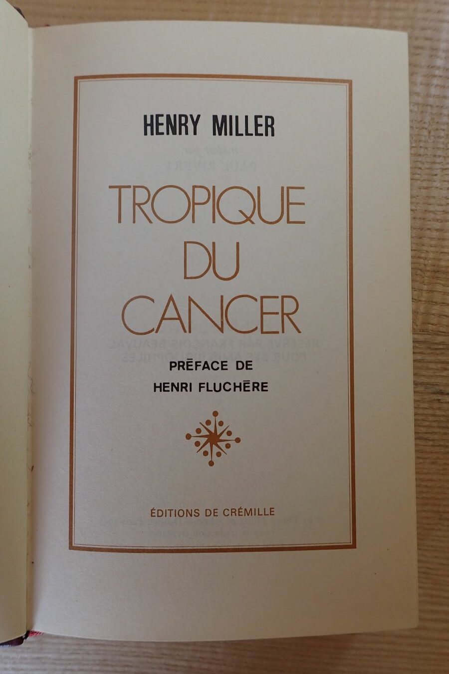 Tropique du Cancer - Henry Miller - Le refuge des livres - Livres d'occasion