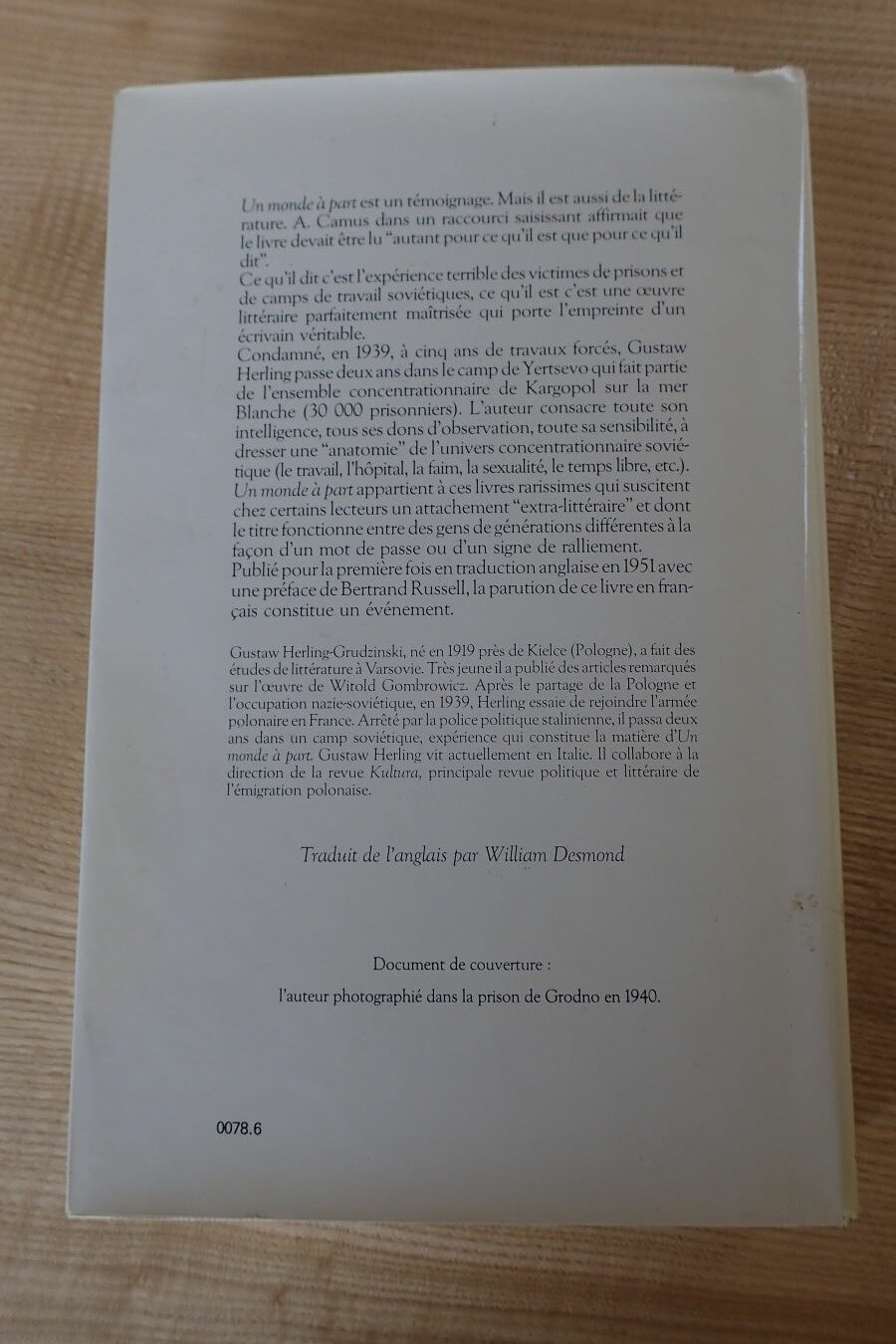Un monde à part - Gustaw Herling - Le refuge des livres - Livres d'occasion