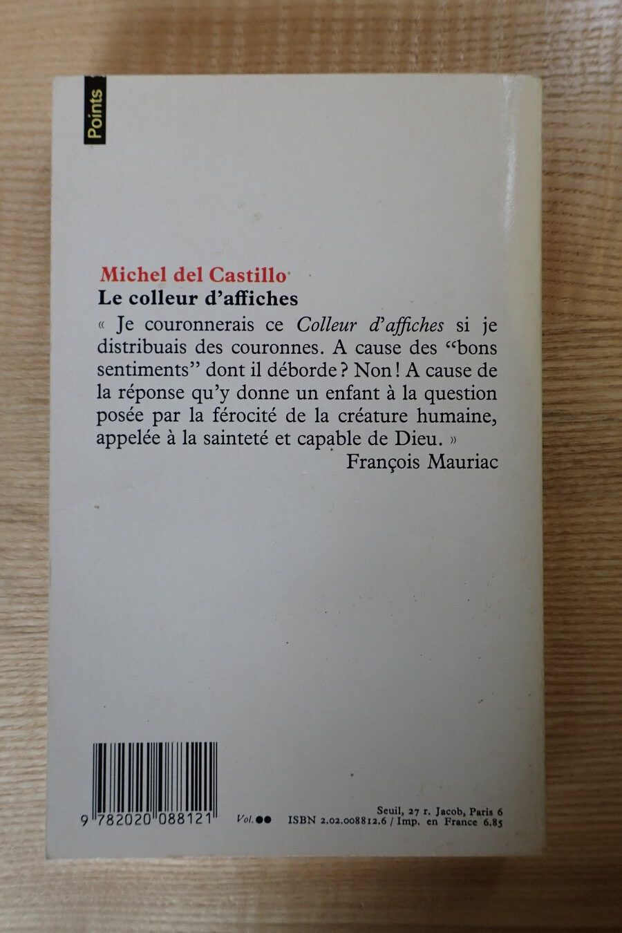 Le colleur d'affiches - Michel del Castillo - Le refuge des livres - Livres d'occasion