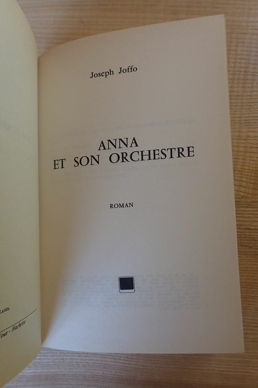 Anna et son orchestre - Joseph Joffo - Le refuge des livres - Livres d'occasion