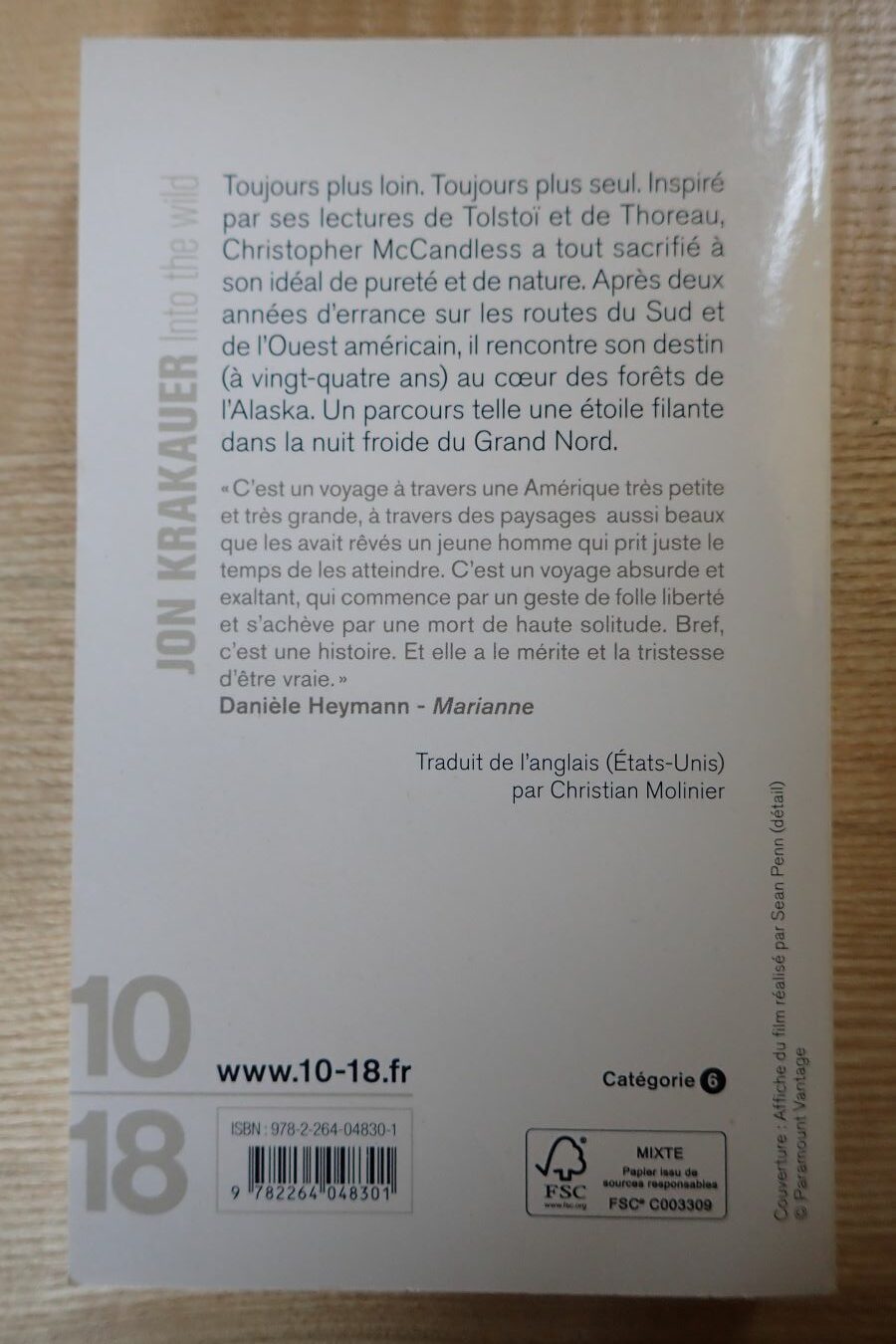 Into the wild - Jon Krakauer - Le refuge des livres- Livres d'occasion