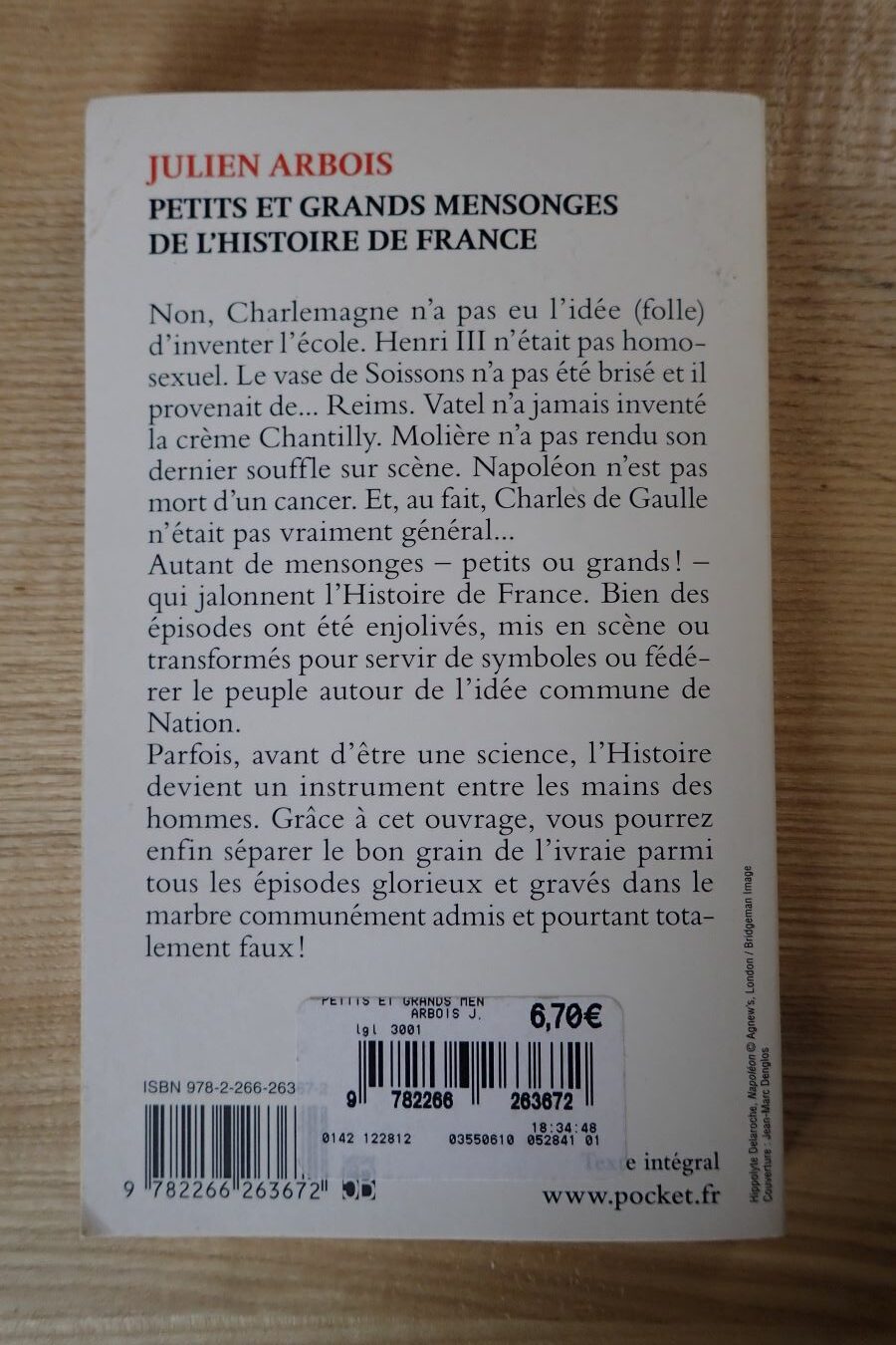 Petits et grands mensonges de l'Histoire de France- Julien Arbois - Le refuge des livres - Livres d'occasion