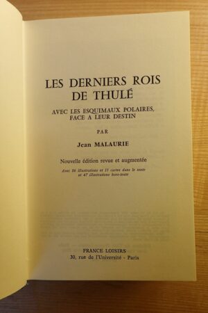 Les derniers rois de Tulé - Jean Malaurie - Le refuge des livres - Livres d'occasion