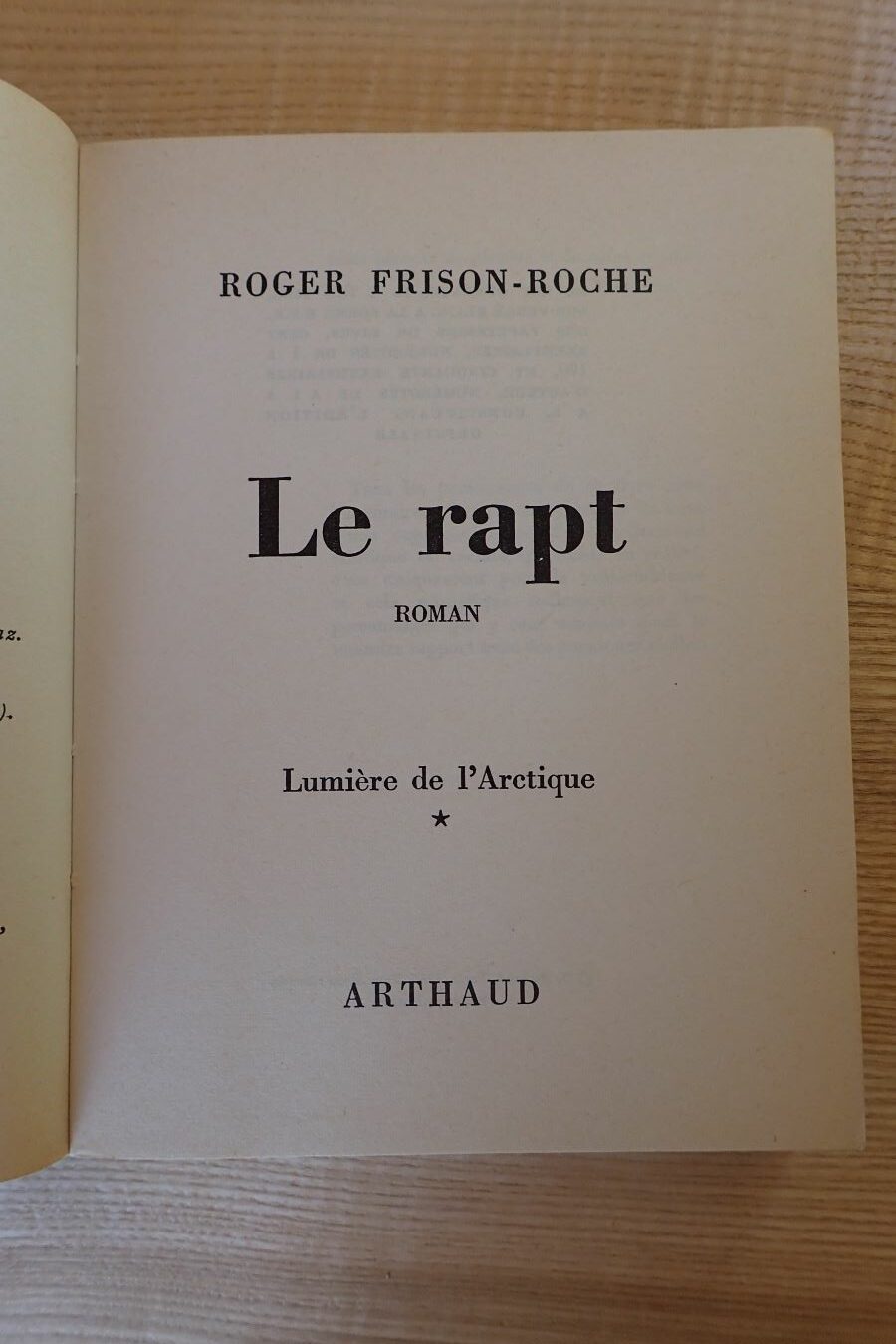 Le rapt - Roger Frison-Roche - Le refuge des livres - Livres d'occasion