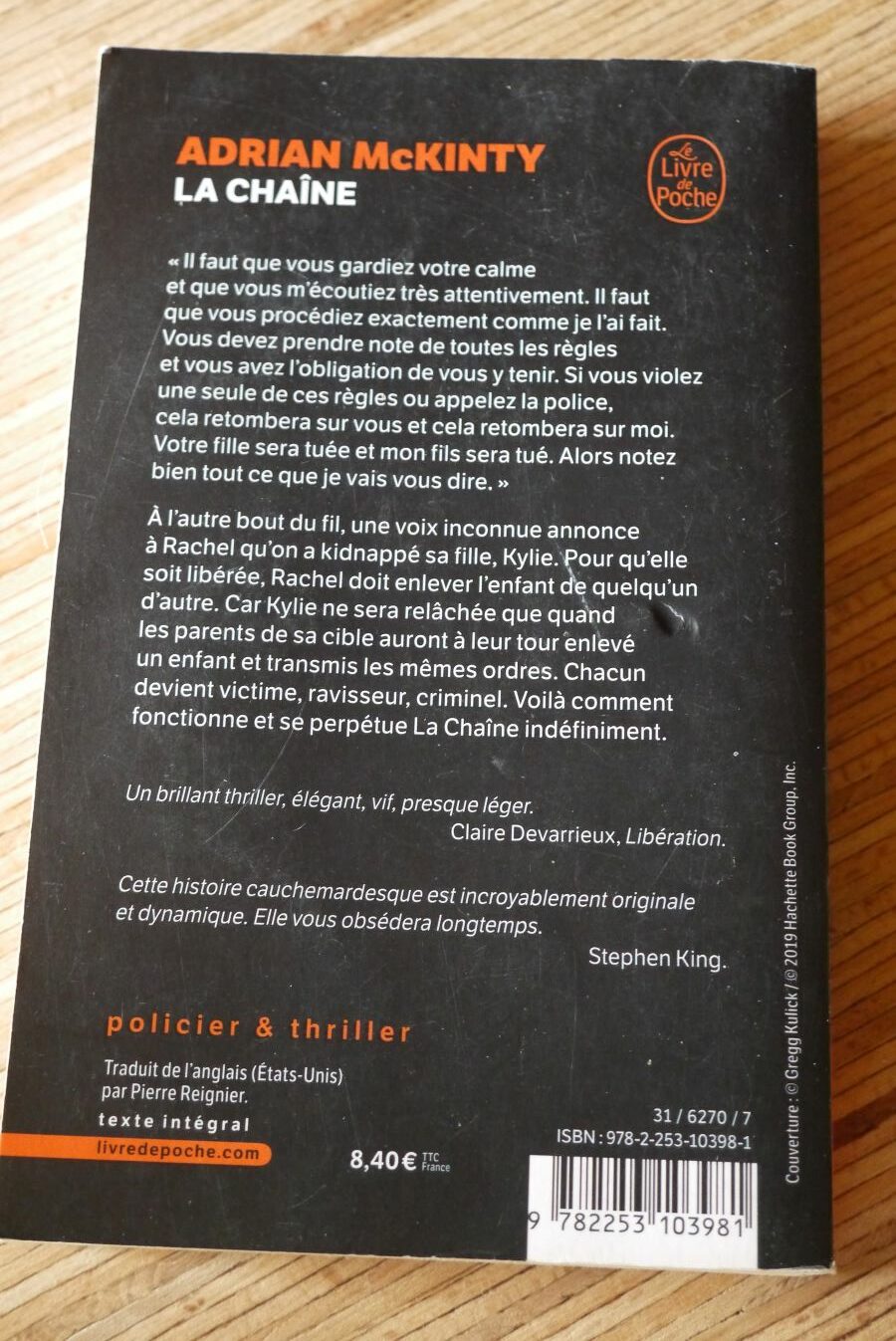 La chaîne - Adrian McKinty - Le refuge des livres - Livres d'occasion