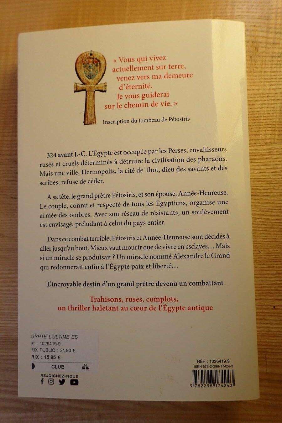 Égypte l'ultime espoir - Christian Jacq - Le refuge des livres - Livres d'occasion