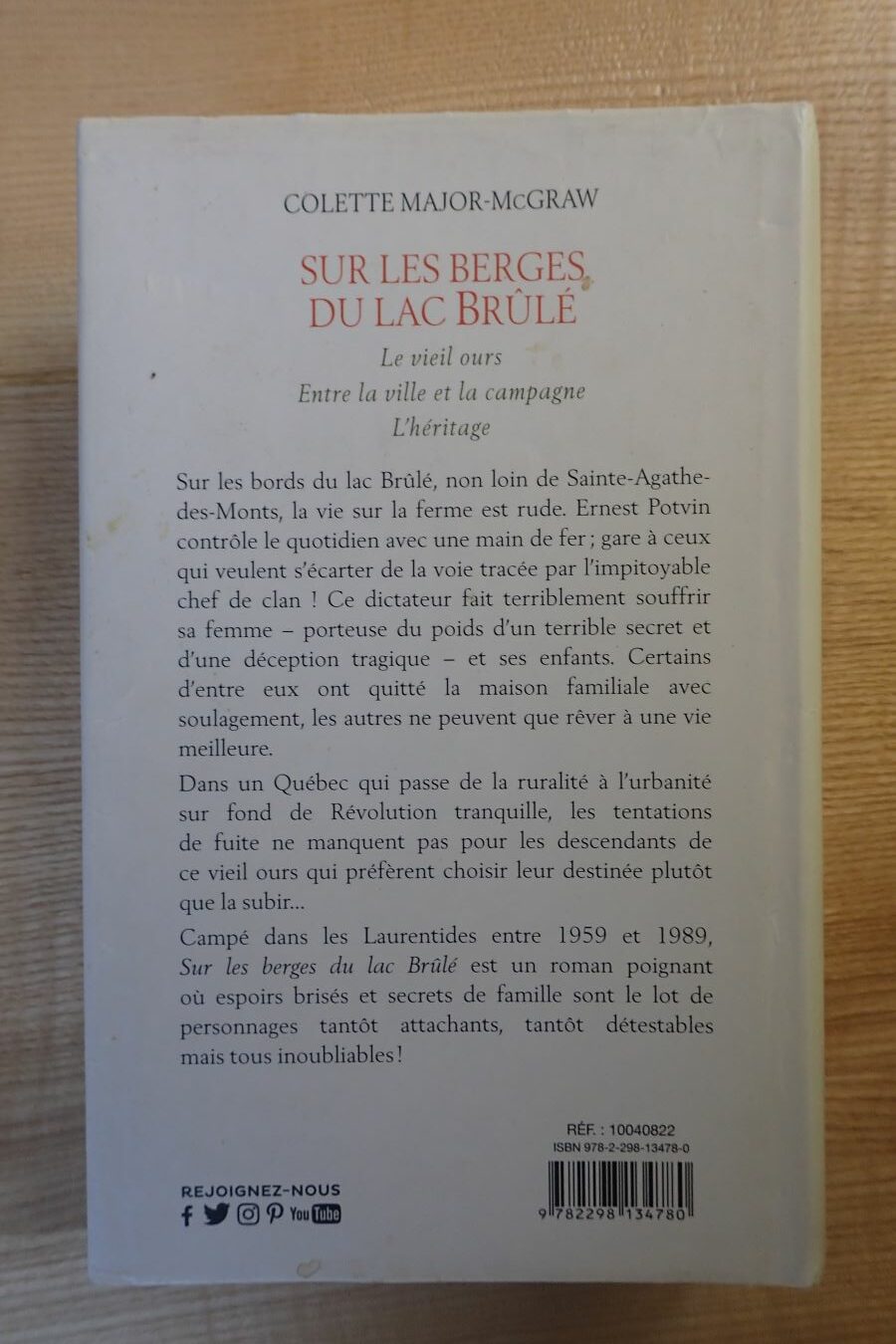 Sur les berges du lac brûlé - Colette Major-McGraw - Le refuge des livres - Livres d'occasion