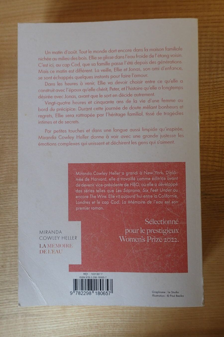La mémoire de l'eau - Miranda Cowley Heller - Le refuge des livres - Livres d'occasion