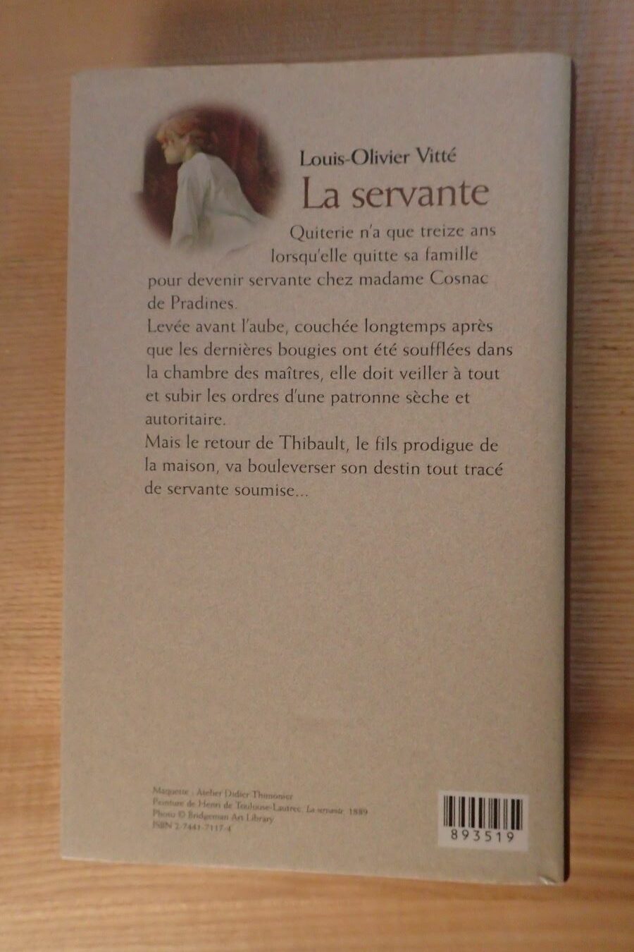 La servante - Louis-Olivier Vitté - Le refuge des livres - Livres d'occasion