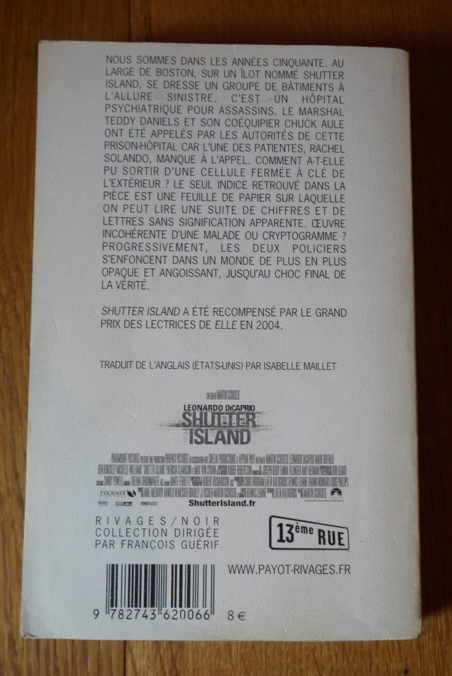 Shutter Island - Dennis Lehane - Le refuge des livres - Livres d'occasion